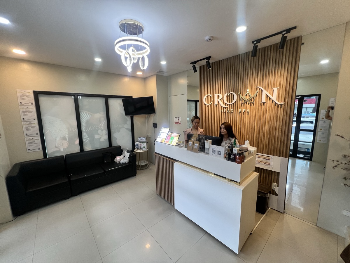 Wide view of the reception desk with staff