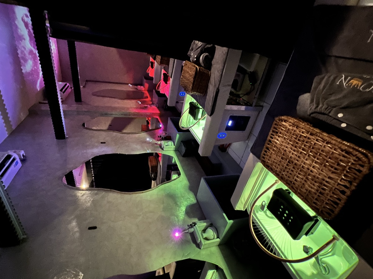 Treatment room with colorful mood lighting