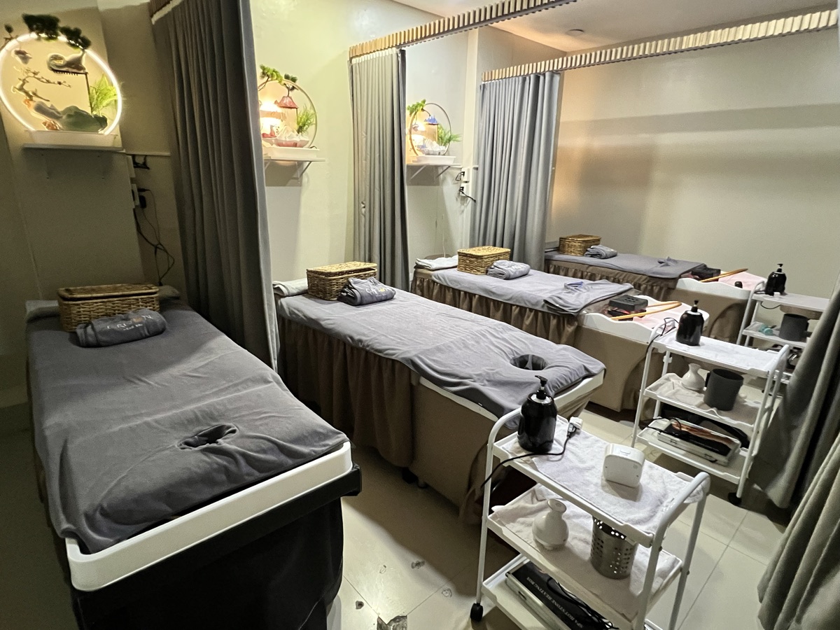 Row of treatment beds in the treatment room